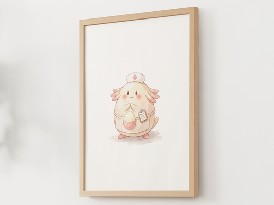 Chansey Nurse Nursery Wall Art Printable, Cute Kids Room Decor, Neutral Pokémon Poster, Instant Download Digital Print