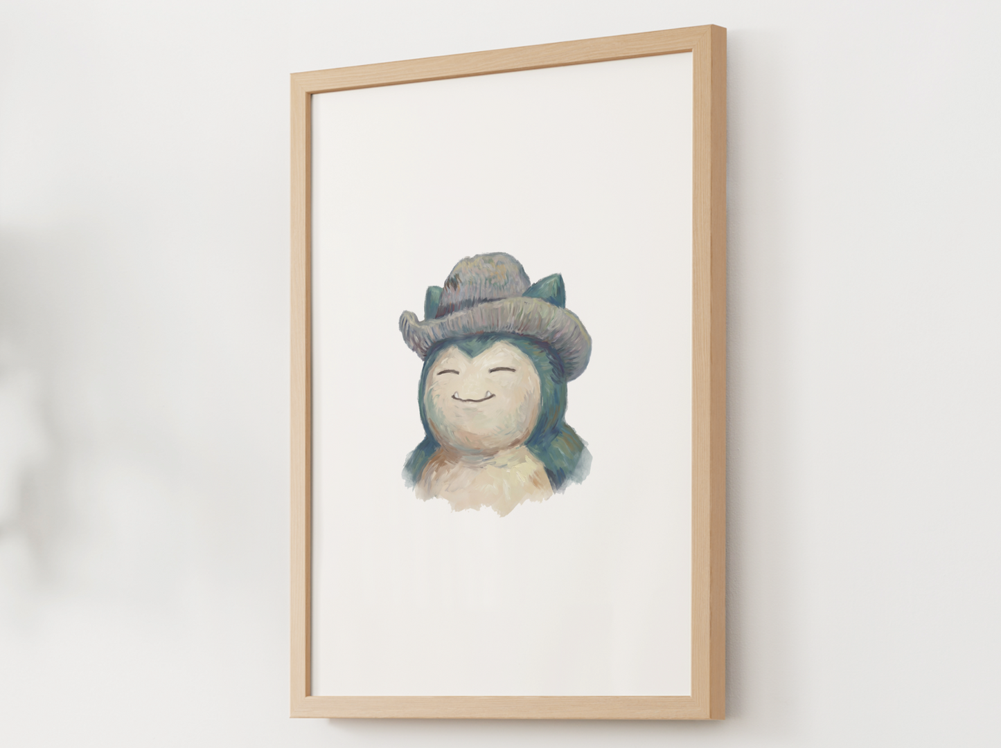 Van Gogh Snorlax Nursery Wall Art Printable, Cute Kids Room Decor, Neutral Pokémon Poster, Instant Download Digital Print