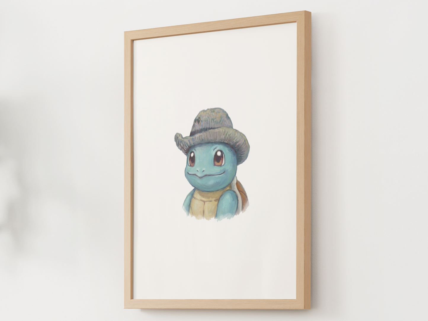 Van Gogh Squirtle Nursery Wall Art Printable, Cute Kids Room Decor, Neutral Pokémon Poster, Instant Download Digital Print
