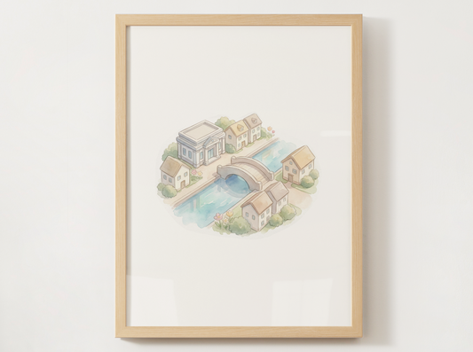 Pokemon Kanto Towns, Nursery Wall Art Bundle, 9 Watercolor Prints, Instant Digital Download