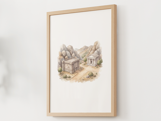 Pewter City Watercolor Nursery Art, Kanto Region Map (Digital Download)