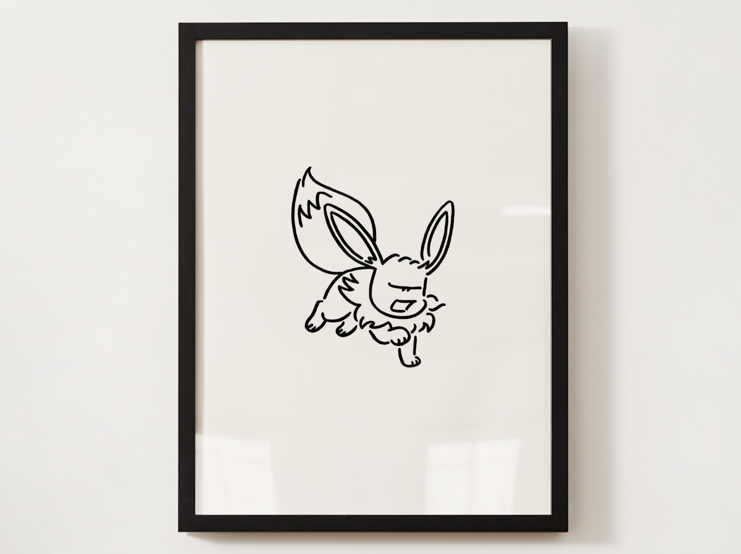 Eevee Evolutions Wall Art Bundle, 9 Minimal Line Prints, Instant Digital Download