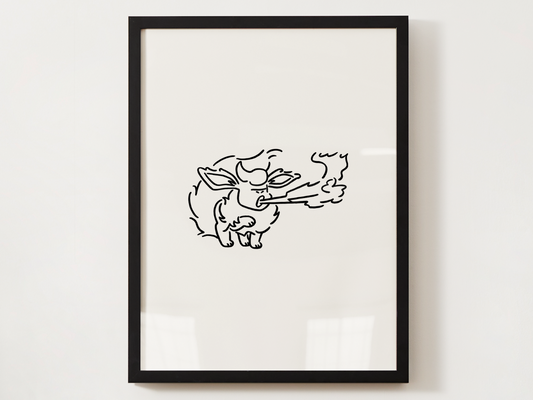 Pokemon Flareon Nursery Wall Art Printable, Minimalist Line Art, Neutral Kids Room Decor, Modern Nursery Poster, Instant Download