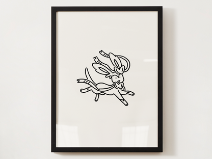 Eevee Evolutions Wall Art Bundle, 9 Minimal Line Prints, Instant Digital Download