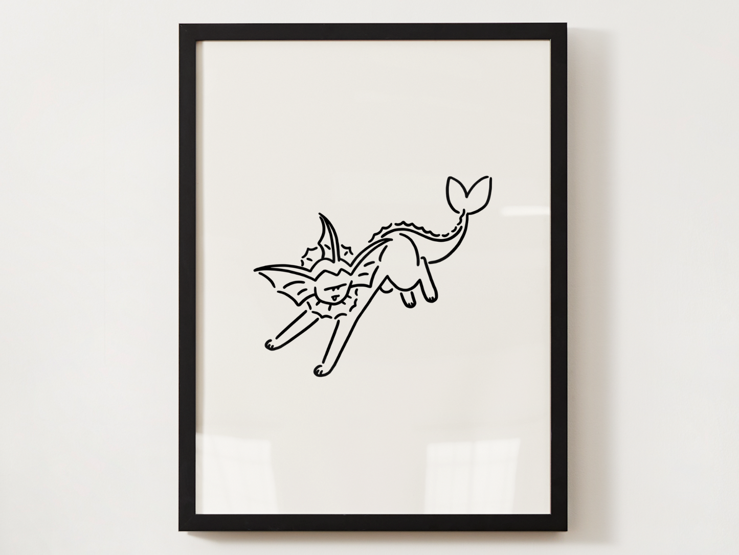 Eevee Evolutions Wall Art Bundle, 9 Minimal Line Prints, Instant Digital Download