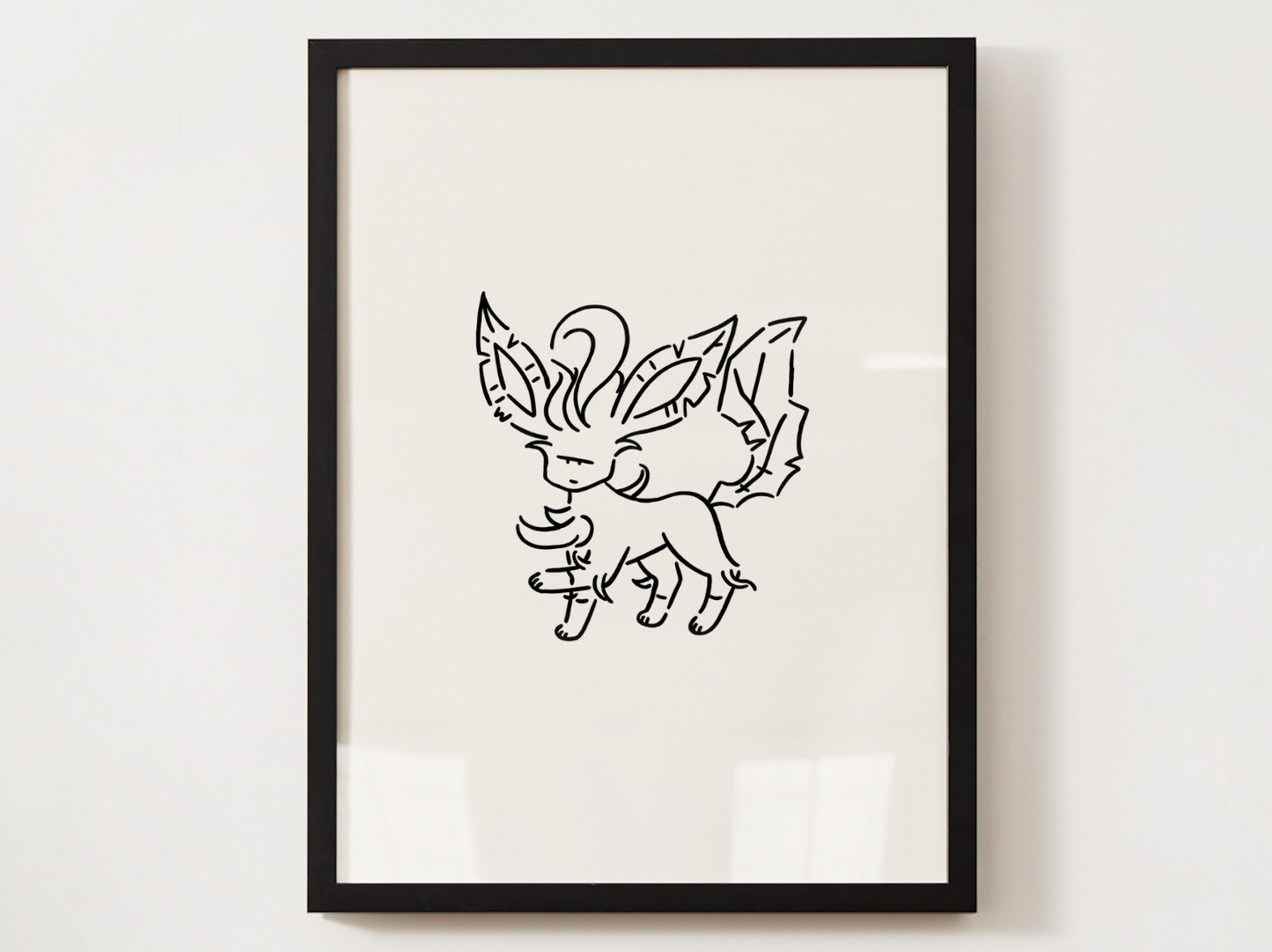 Eevee Evolutions Wall Art Bundle, 9 Minimal Line Prints, Instant Digital Download