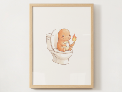 Pokemon Bathroom Wall Art Bundle, 9 Funny Toilet Prints, Cute Washroom Decor, Kids Bathroom Printable Set, Instant Digital Download
