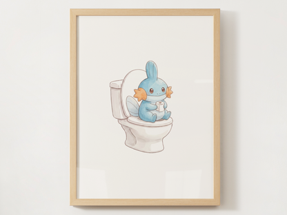 Pokemon Bathroom Wall Art Bundle, 9 Funny Toilet Prints, Cute Washroom Decor, Kids Bathroom Printable Set, Instant Digital Download
