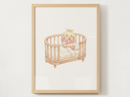 Baby Pokemon Nursery Wall Art Bundle, 9 Baby in Crib Prints, Cute Kids Room Decor Set, Pastel Nursery Posters, Instant Download