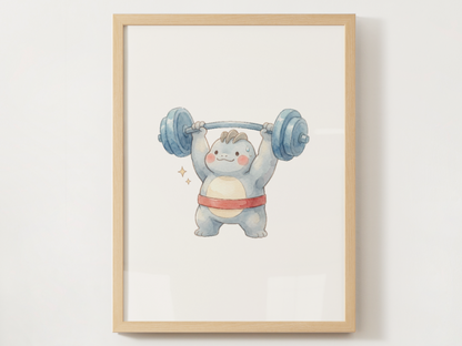 Pokemon Workout Wall Art Bundle, 9 Cute Gym Prints, Home Gym Decor Set, Fitness Room Posters, Instant Digital Download