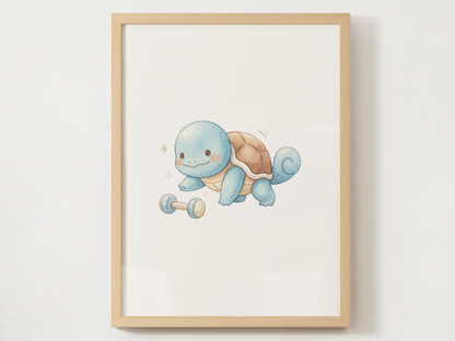 Pokemon Workout Wall Art Bundle, 9 Cute Gym Prints, Home Gym Decor Set, Fitness Room Posters, Instant Digital Download