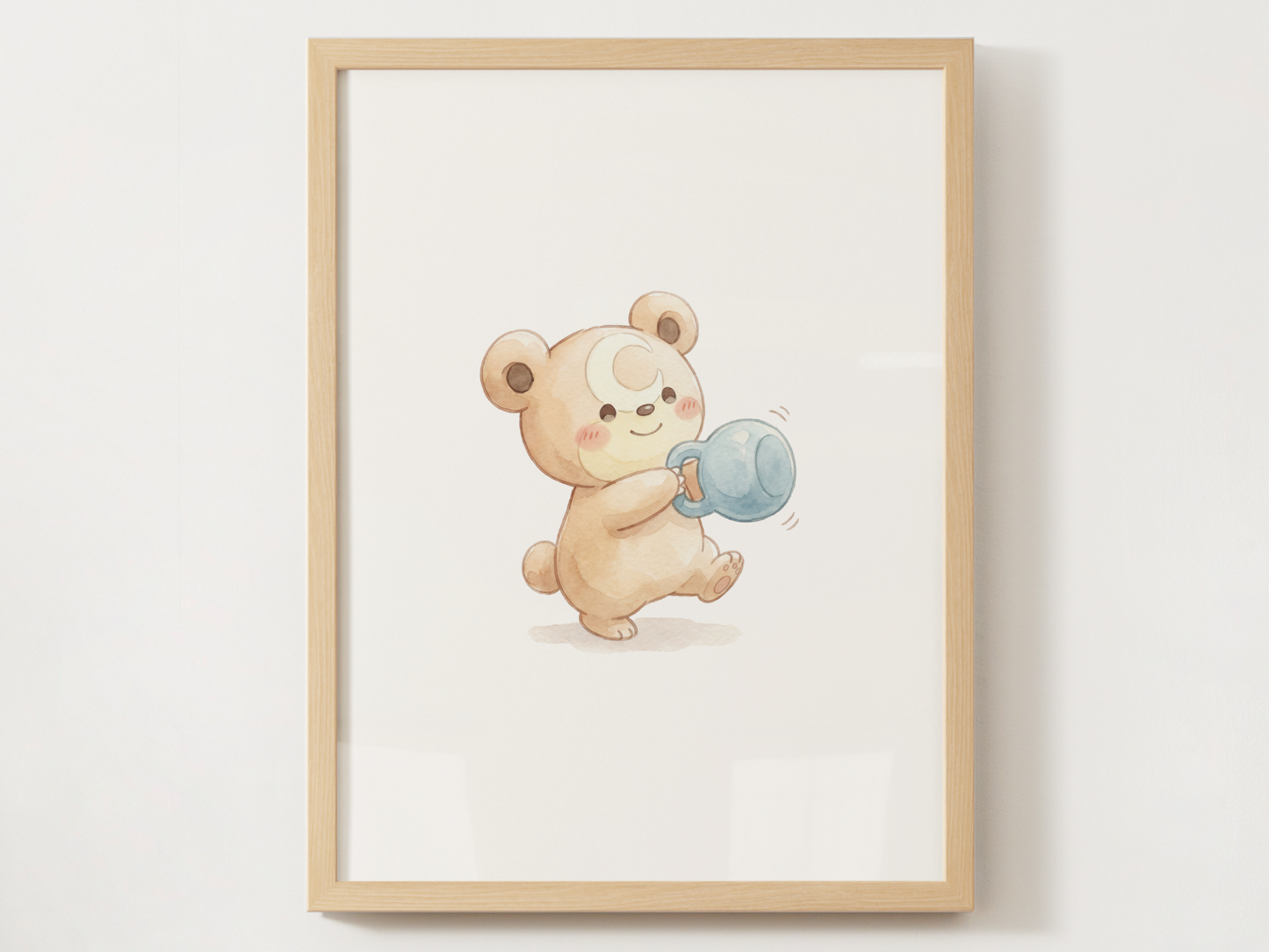 Teddiursa Workout Wall Art Printable, Cute Pokemon Gym Poster, Home Gym Decor, Fitness Room Wall Print, Instant Download