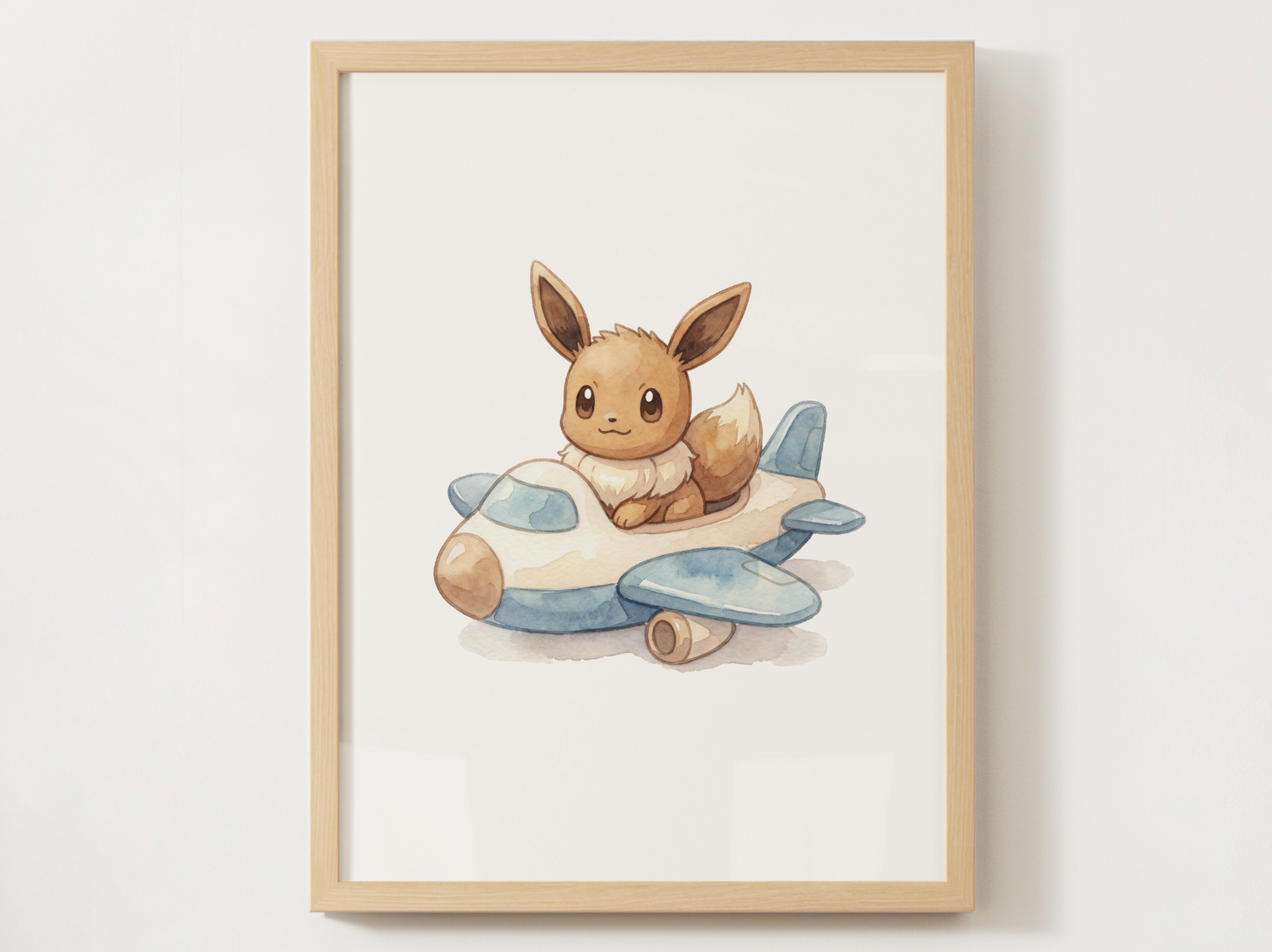 Eevee Airplanes Wall Art Bundle, 6 Printable Posters, Cute Planes Theme, Nursery Kids Room Decor, Instant Download