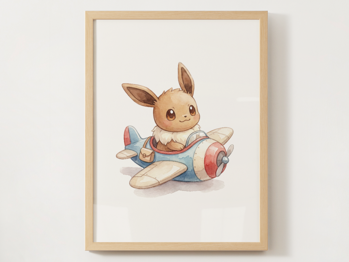 Eevee Airplanes Wall Art Bundle, 6 Printable Posters, Cute Planes Theme, Nursery Kids Room Decor, Instant Download