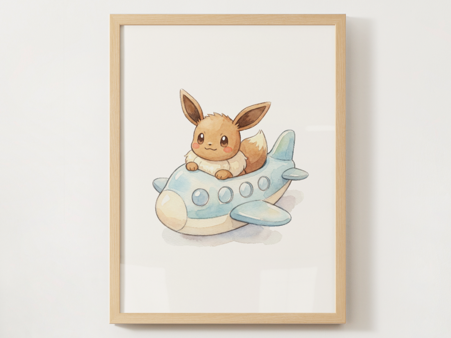 Eevee Airplanes Wall Art Bundle, 6 Printable Posters, Cute Planes Theme, Nursery Kids Room Decor, Instant Download