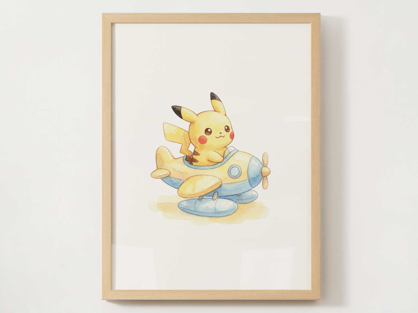 Pikachu Airplanes Wall Art Bundle, 6 Printable Posters, Cute Planes Theme, Nursery Kids Room, Digital Download
