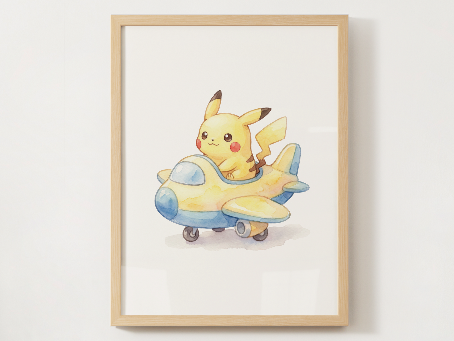 Pikachu Airplanes Wall Art Bundle, 6 Printable Posters, Cute Planes Theme, Nursery Kids Room, Digital Download