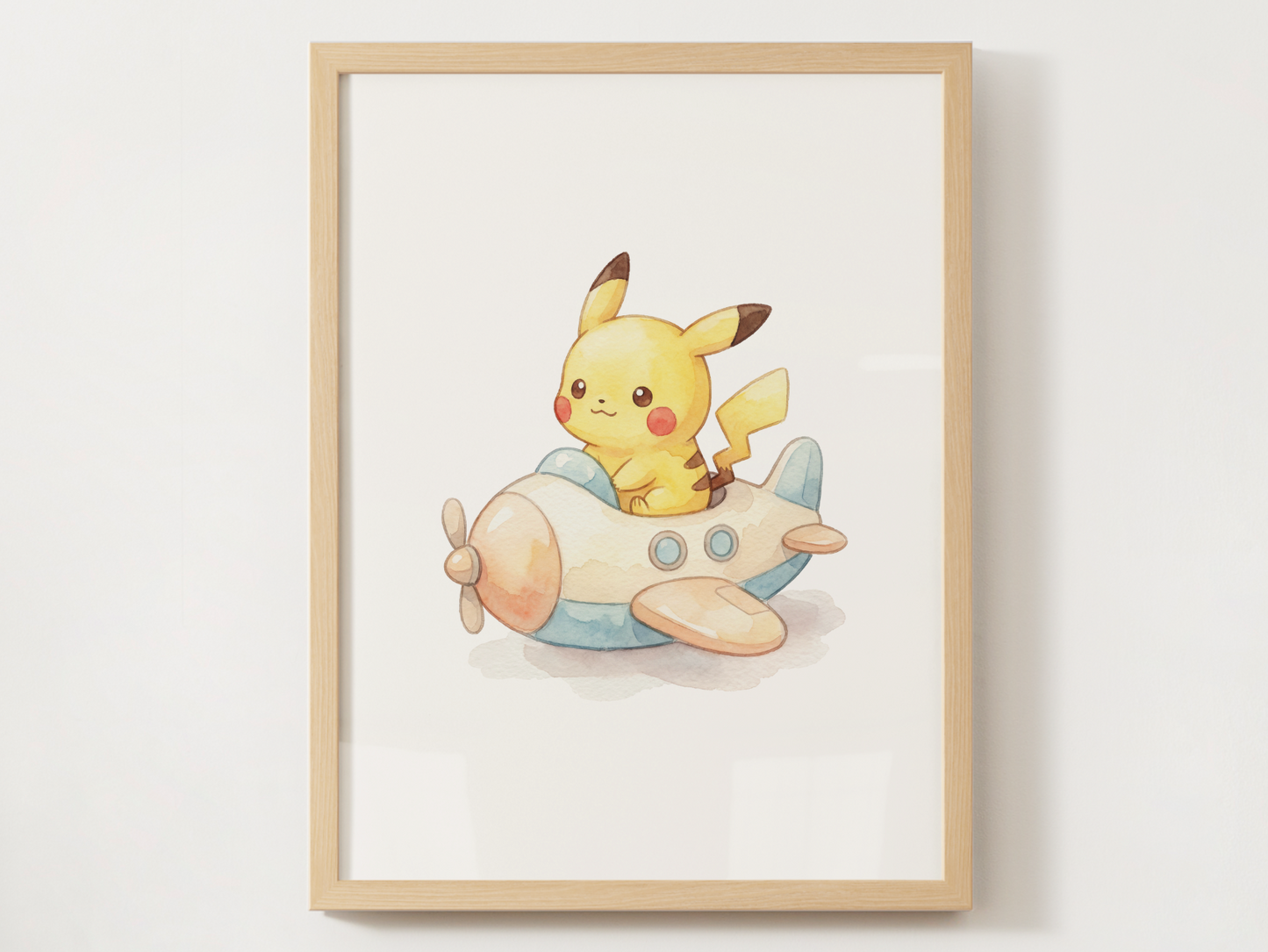Pikachu Airplanes Wall Art Bundle, 6 Printable Posters, Cute Planes Theme, Nursery Kids Room, Digital Download