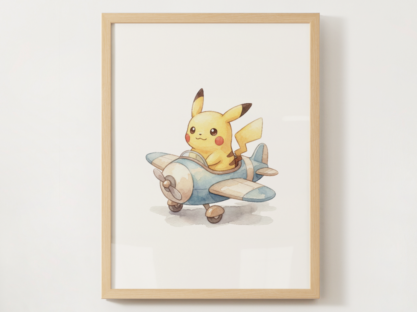 Pikachu Airplanes Wall Art Bundle, 6 Printable Posters, Cute Planes Theme, Nursery Kids Room, Digital Download