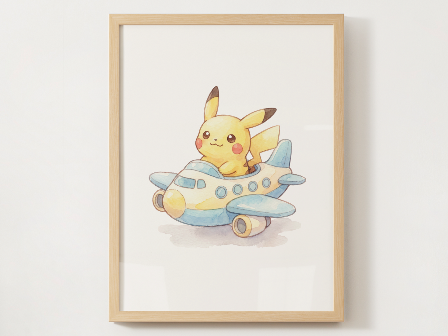 Pikachu Airplanes Wall Art Bundle, 6 Printable Posters, Cute Planes Theme, Nursery Kids Room, Digital Download