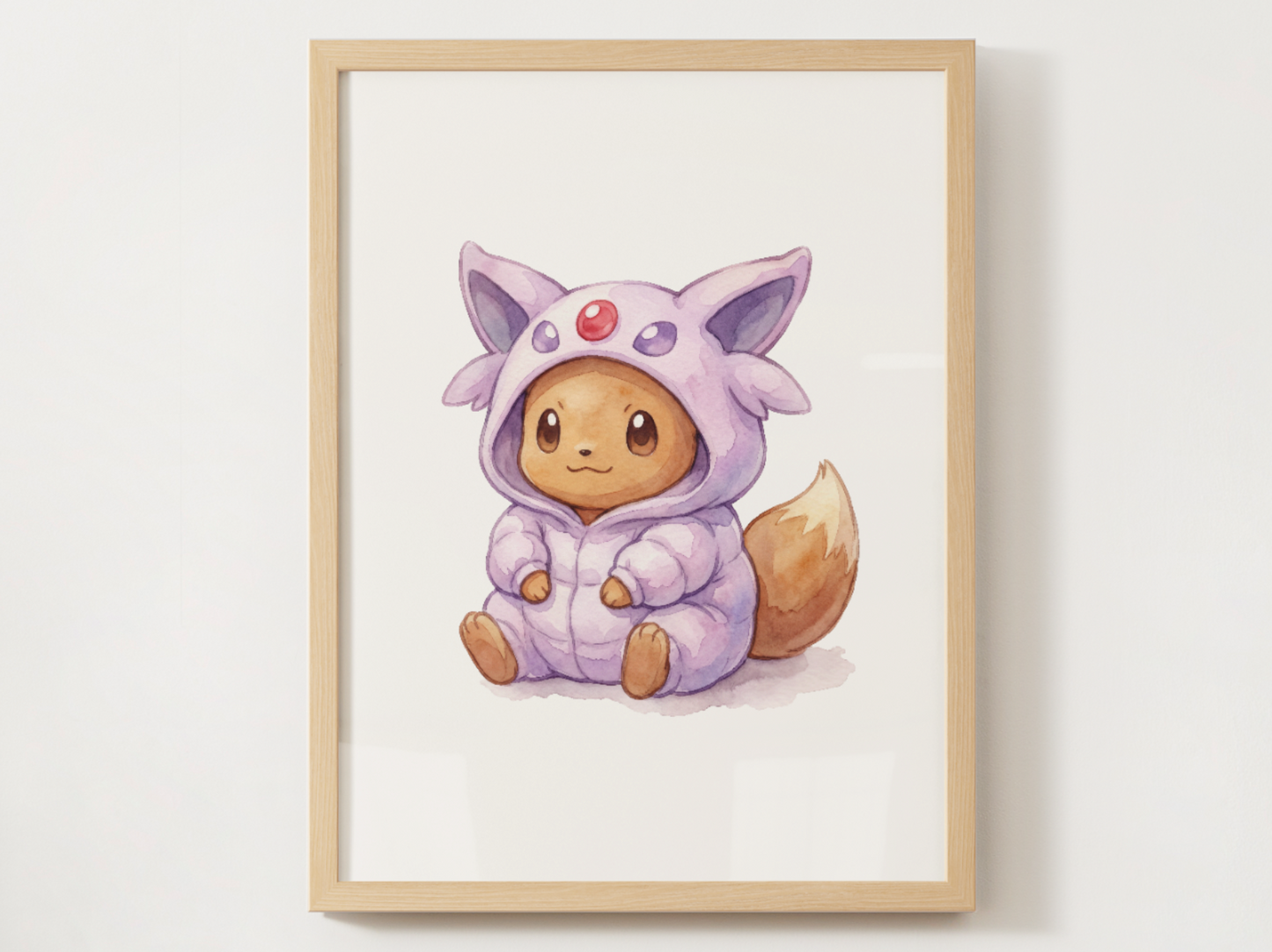 Eeveelutions Onesies Wall Art Bundle, 8 Printable Posters, Eevee in Evolution Pajamas, Nursery Decor, Instant Download