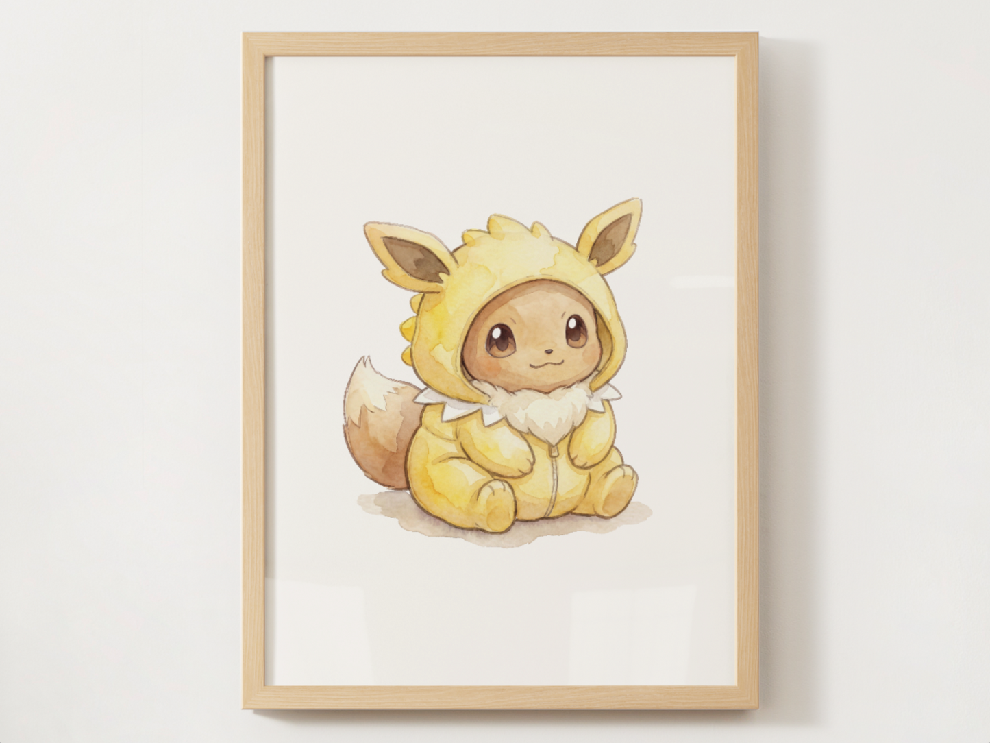 Eeveelutions Onesies Wall Art Bundle, 8 Printable Posters, Eevee in Evolution Pajamas, Nursery Decor, Instant Download