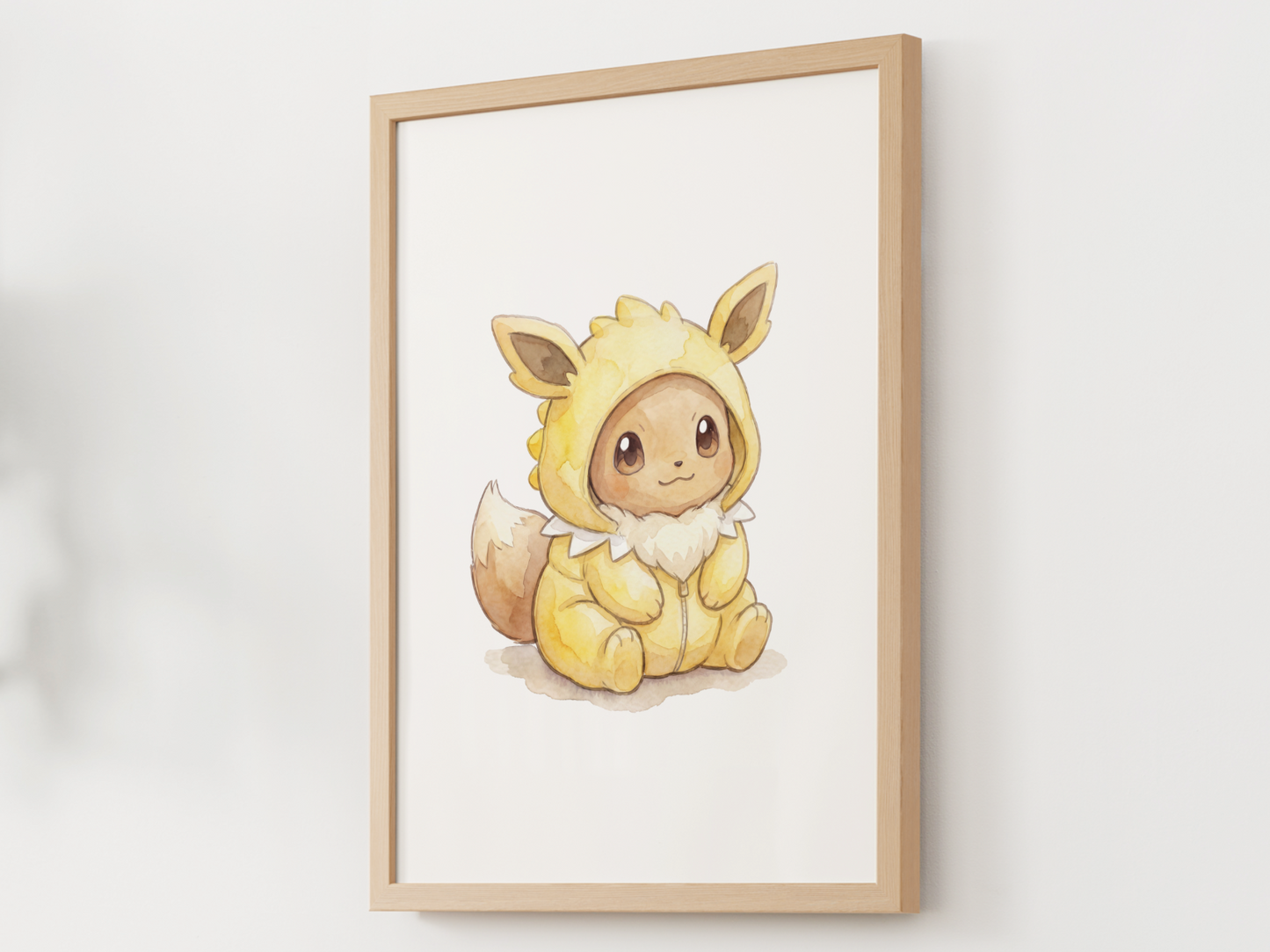 Eevee Jolteon Onesie Wall Art Printable, Eeveelution Nursery Poster, Kids Room Decor, Digital Download