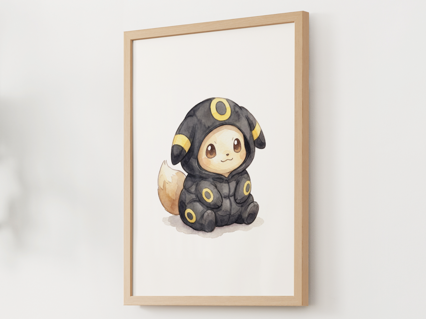 Eevee Umbreon Onesie Wall Art Printable, Eeveelution Nursery Poster, Kids Room Decor, Digital Download