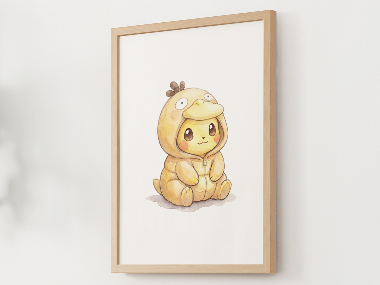 Pikachu Psyduck Onesie Wall Art Printable, Pokémon Nursery Poster, Kids Room Decor, Digital Download