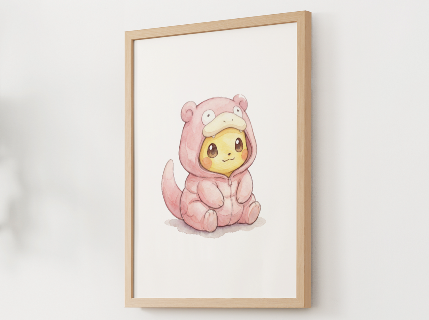 Pikachu Slowpoke Onesie Wall Art Printable, Pokémon Nursery Poster, Kids Room Decor, Digital Download