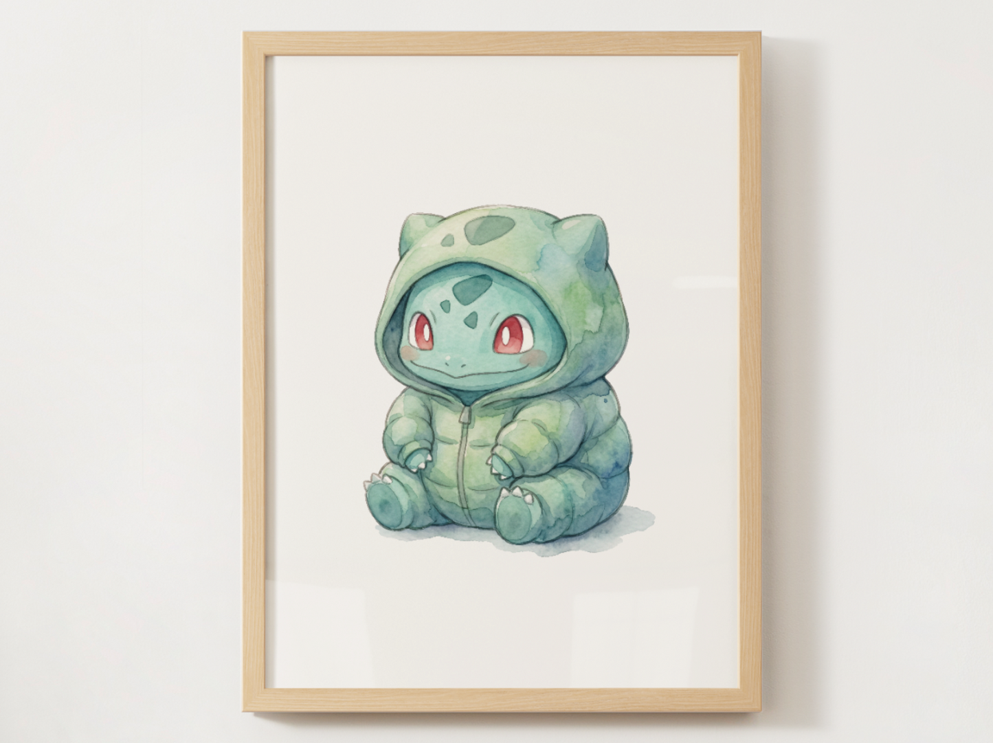 Gen 1 Starters Onesies Wall Art, 3 Printable Posters, Bulbasaur Charmander Squirtle, Nursery Decor, Digital Download