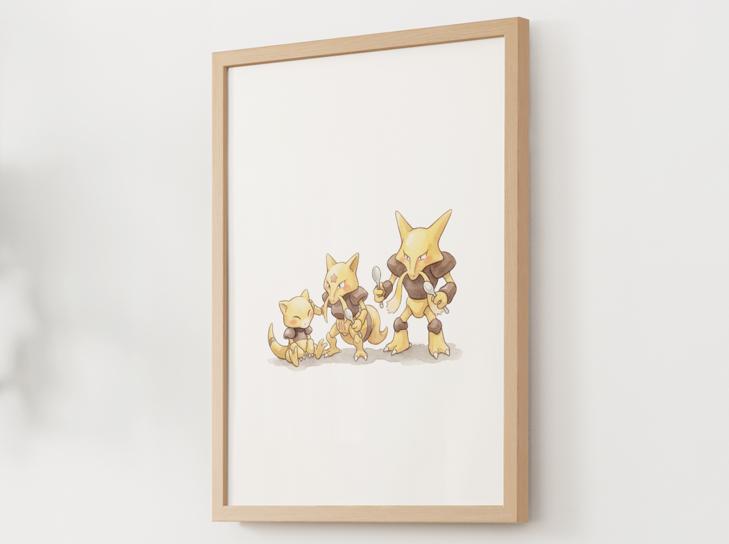Abra Evolution Line Wall Art Printable, Kadabra Alakazam Poster, Pokémon Nursery Decor, Digital Download