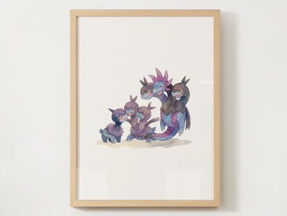 Popular Pokemon Evolutions Wall Art Bundle, 8 Printable Posters, Gen 1 to Gen 9, Kids Room Decor, Digital Download
