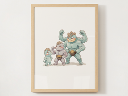 Popular Pokemon Evolutions Wall Art Bundle, 8 Printable Posters, Gen 1 to Gen 9, Kids Room Decor, Digital Download