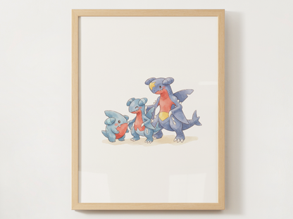 Popular Pokemon Evolutions Wall Art Bundle, 8 Printable Posters, Gen 1 to Gen 9, Kids Room Decor, Digital Download