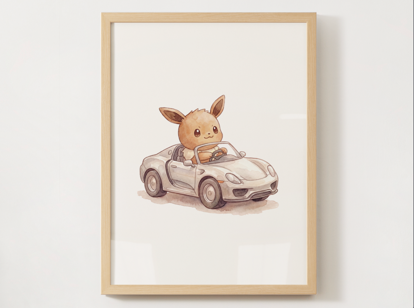 Eevee Supercars Wall Art Bundle, 8 Printable Posters, Sports Car Theme, Kids Room Decor, Instant Download