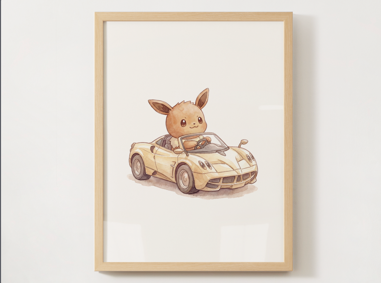 Eevee Supercars Wall Art Bundle, 8 Printable Posters, Sports Car Theme, Kids Room Decor, Instant Download
