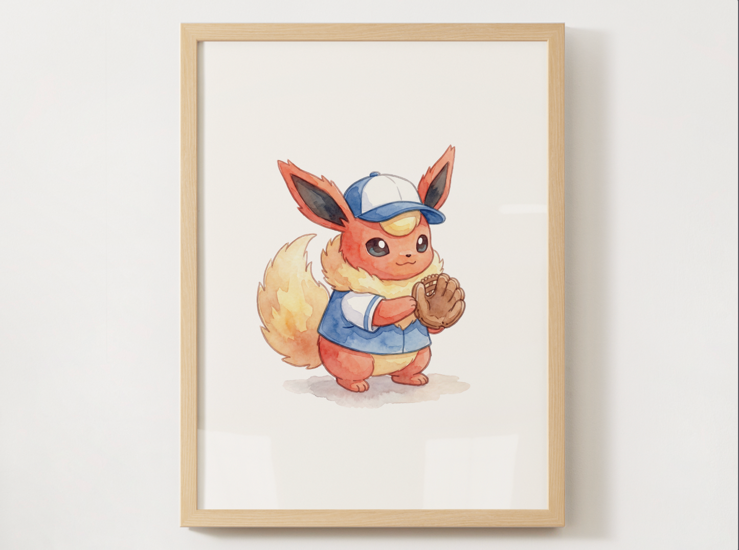 Eeveelutions Baseball Nursery Wall Art, 9 Printable Posters, Eevee Evolutions, Kids Room Decor, Instant Download