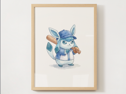 Eeveelutions Baseball Nursery Wall Art, 9 Printable Posters, Eevee Evolutions, Kids Room Decor, Instant Download