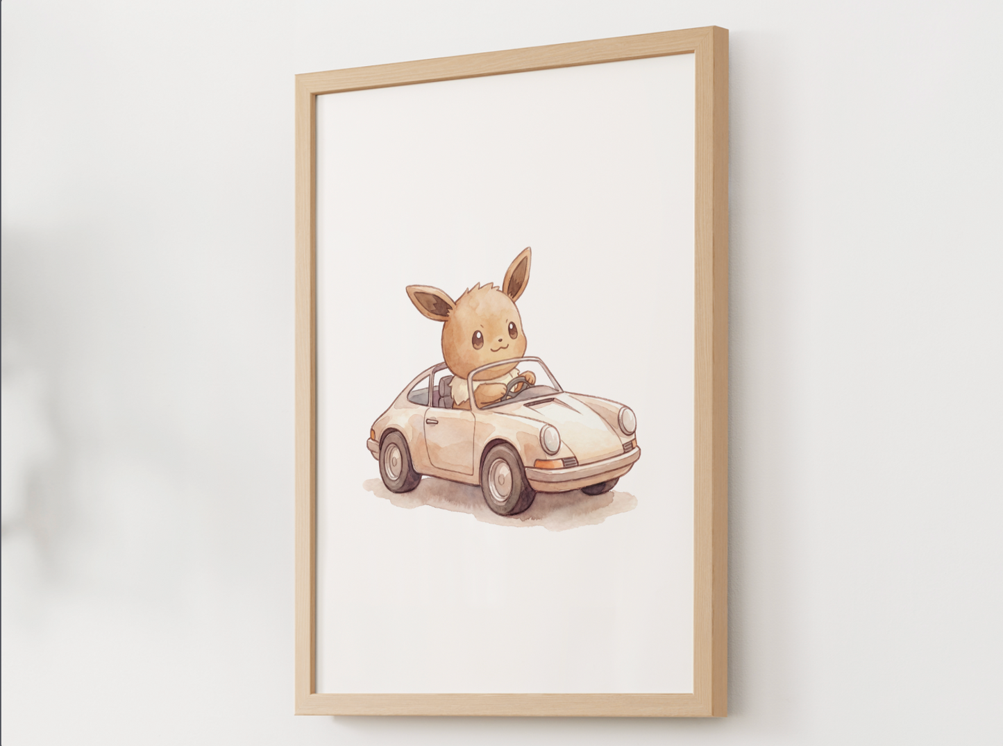 Eevee 911 Wall Art, Printable Poster, Classic Car Theme, Kids Room Decor, Instant Download