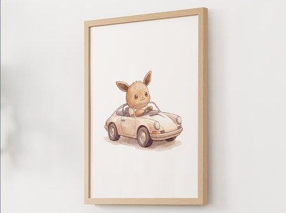 Eevee 911 Wall Art, Printable Poster, Classic Car Theme, Kids Room Decor, Instant Download