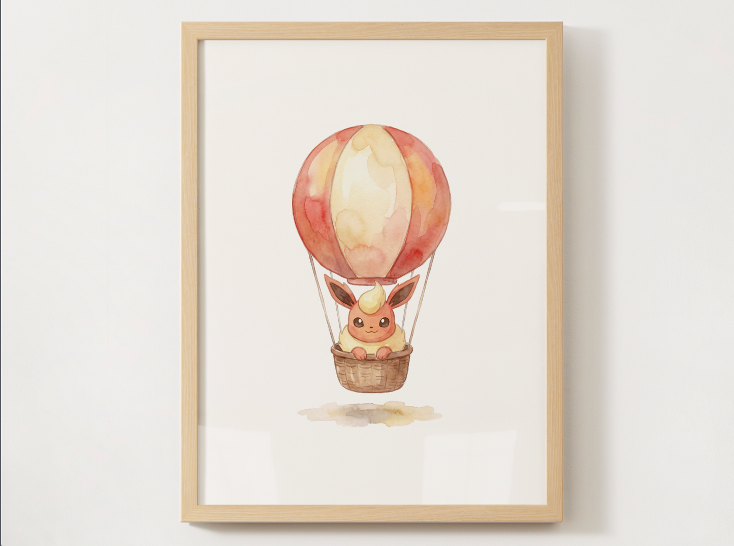 Eeveelutions Hot Air Balloon Wall Art Bundle, 9 Printable Posters, Nursery Decor, Digital Download