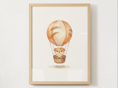 Hot Air Balloon Pokemon Wall Art Bundle, 6 Printable Posters, Gen 1 Favorites, Nursery Kids Room, Digital Download