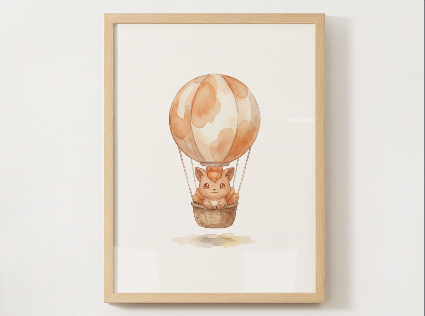 Vulpix Hot Air Balloon Wall Art, Dreamy Adventure Nursery Poster, Kids Room Decor, Printable Digital Download
