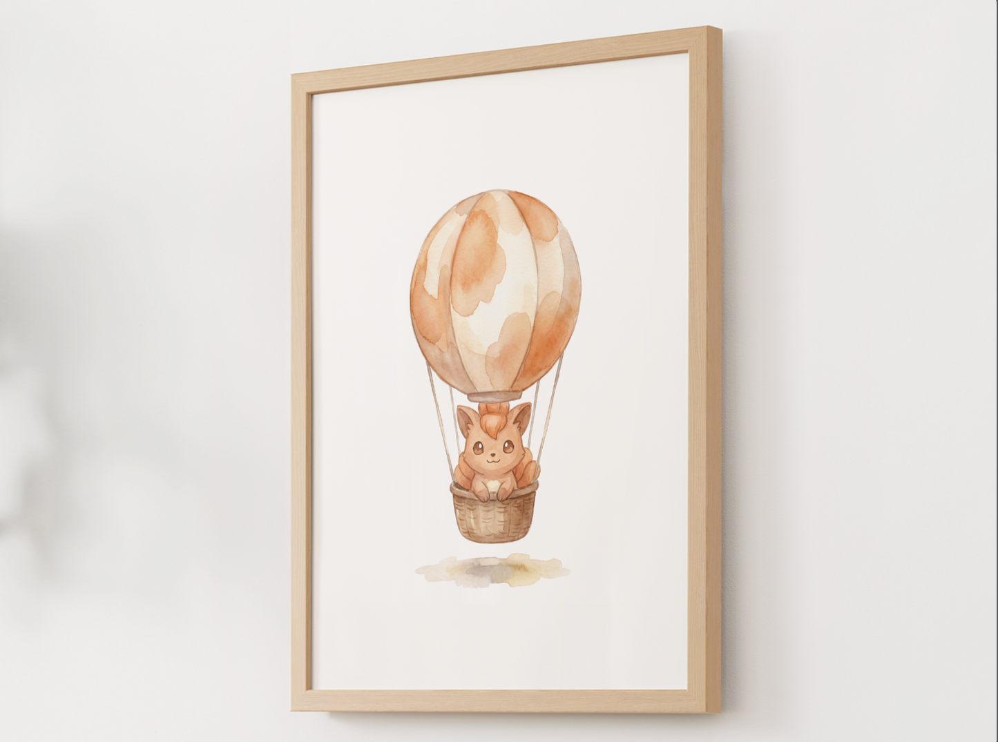 Vulpix Hot Air Balloon Wall Art, Dreamy Adventure Nursery Poster, Kids Room Decor, Printable Digital Download