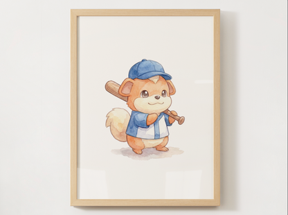 Pokemon Gen 1 Baseball Wall Art Bundle, 9 Printable Posters, Kanto Favorites, Kids Room Decor, Digital Download