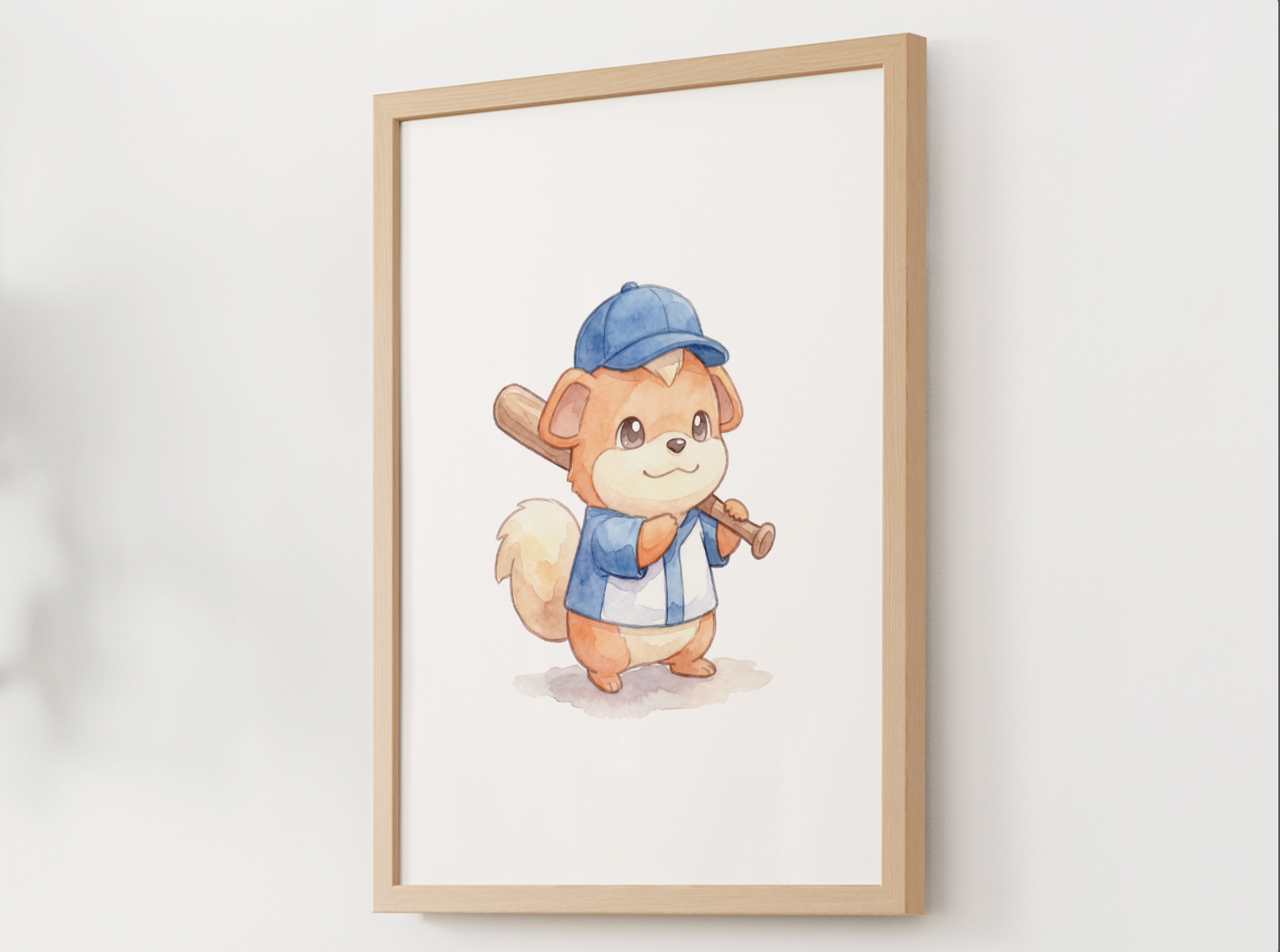 Growlithe Baseball Wall Art, Cute Ballpark Nursery Poster, Kids Room Decor, Printable Digital Download