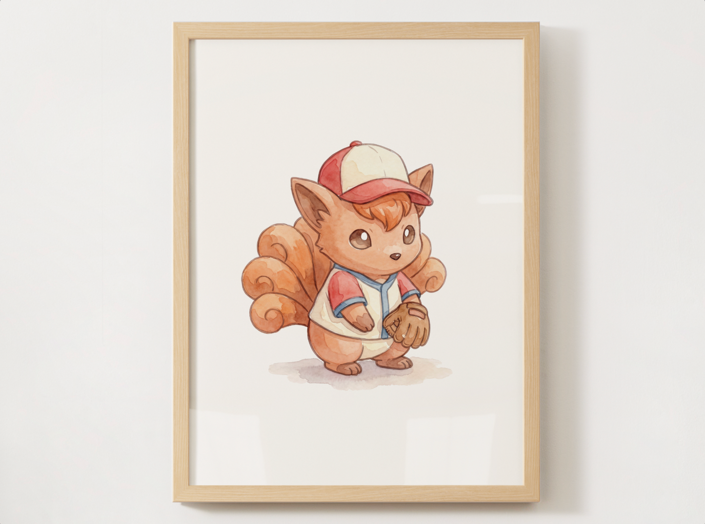 Vulpix Baseball Wall Art, Cute Ballpark Nursery Poster, Kids Room Decor, Printable Digital Download