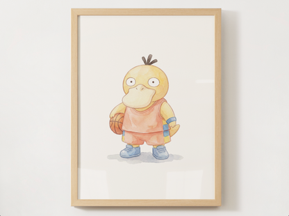 Pokemon Gen 1 Basketball Wall Art Bundle, 9 Printable Posters, Kanto Favorites, Kids Room Decor, Digital Download