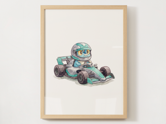 Froakie Race Car Wall Art, Printable Poster, Formula Style Racing Theme, Kids Room Decor, Digital Download